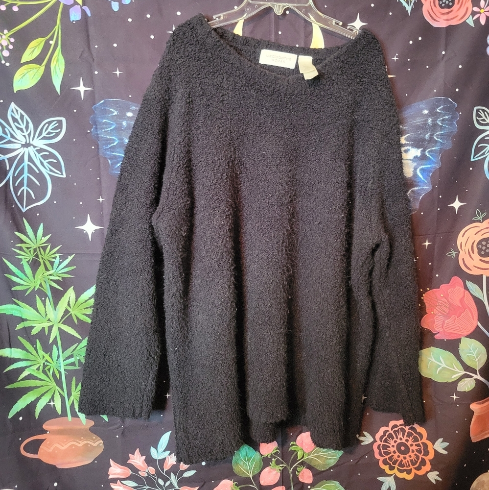 Goth Casual Style Cozy & Fuzzy Black Sweater